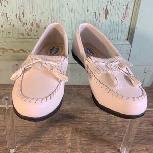 Women’s Dr. Max white leather loafers